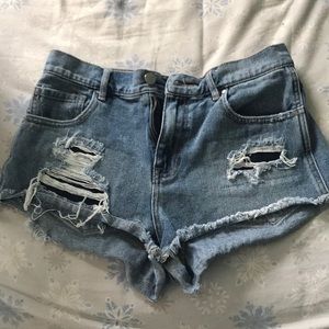 High rise jean shorts from pac sun